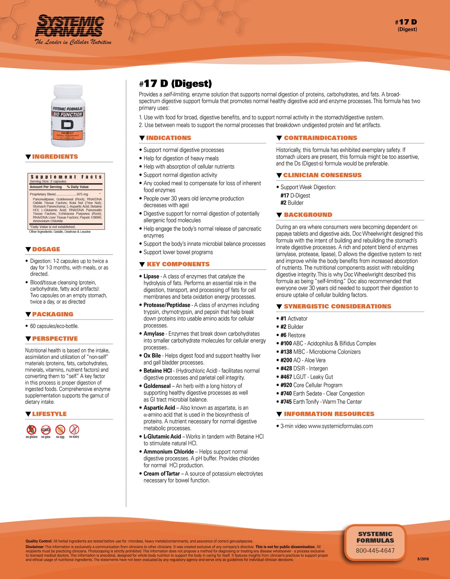 D Digest Systemic Formulas
