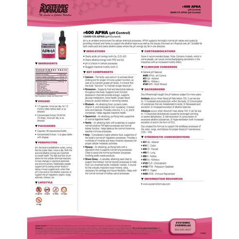 APHA pH Control Systemic Formulas
