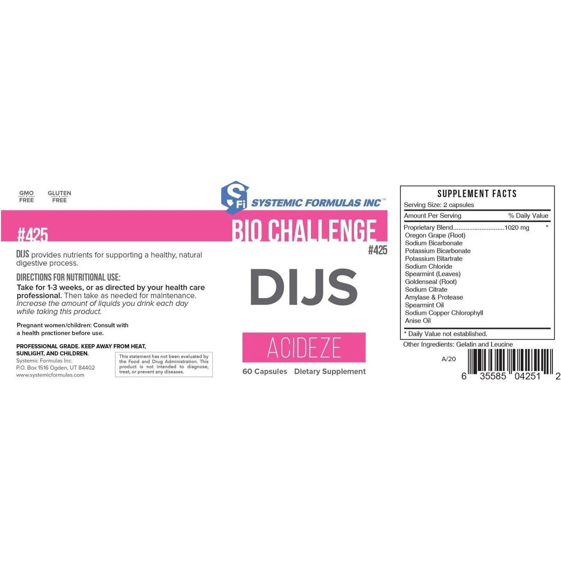 DIJS Acideze Systemic Formulas