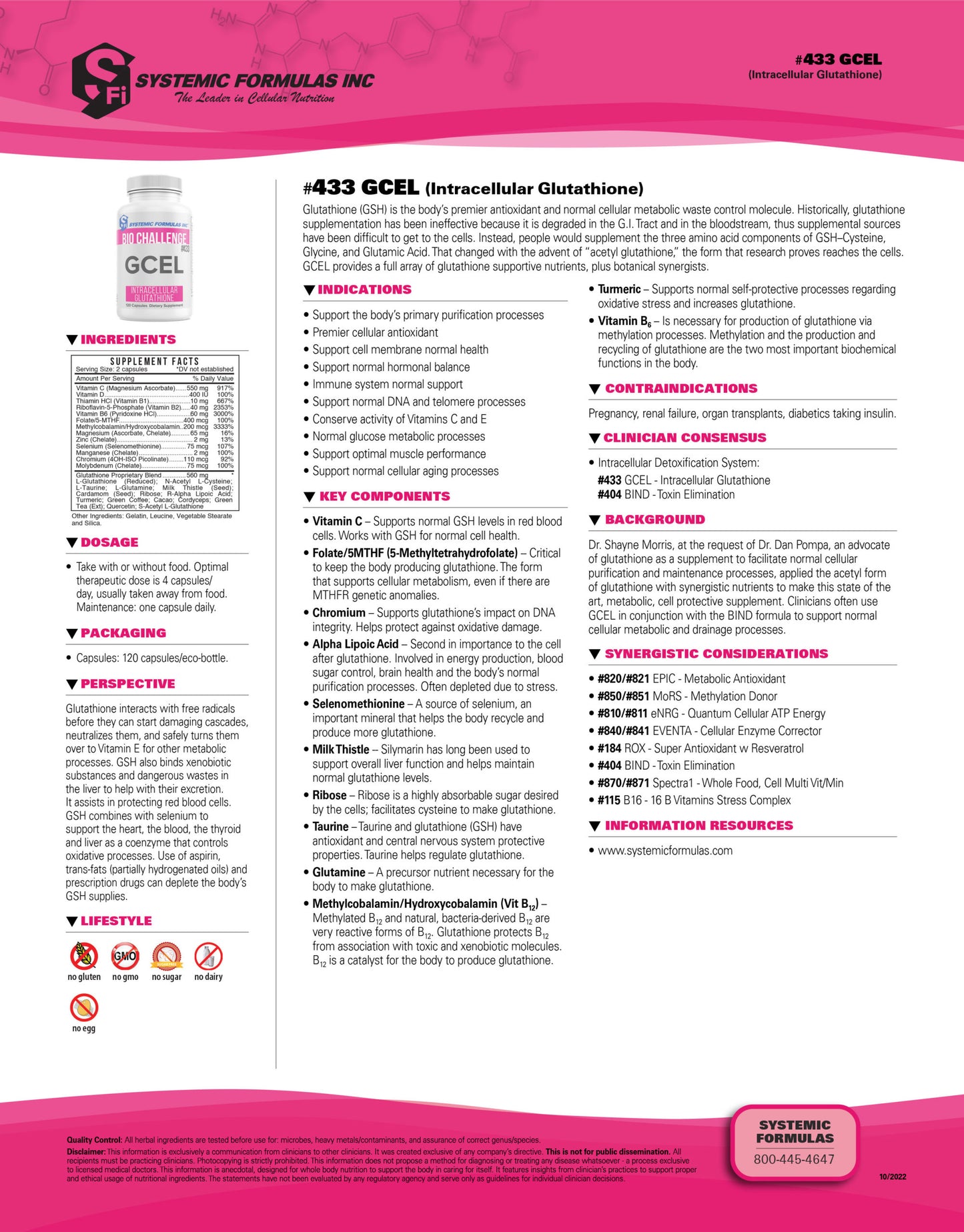 GCEL Intracellular Glutathione Systemic Formulas