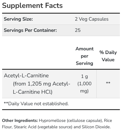 Acetyl-L Carnitine 500mg NOW