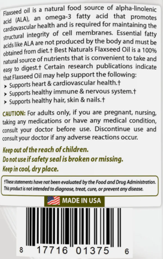 Flaxseed Oil Omega369 1000mg #240gels Best Naturals
