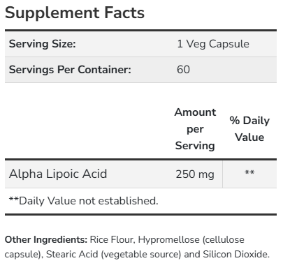 Alpha Lipoic Acid 250mg #120caps NOW