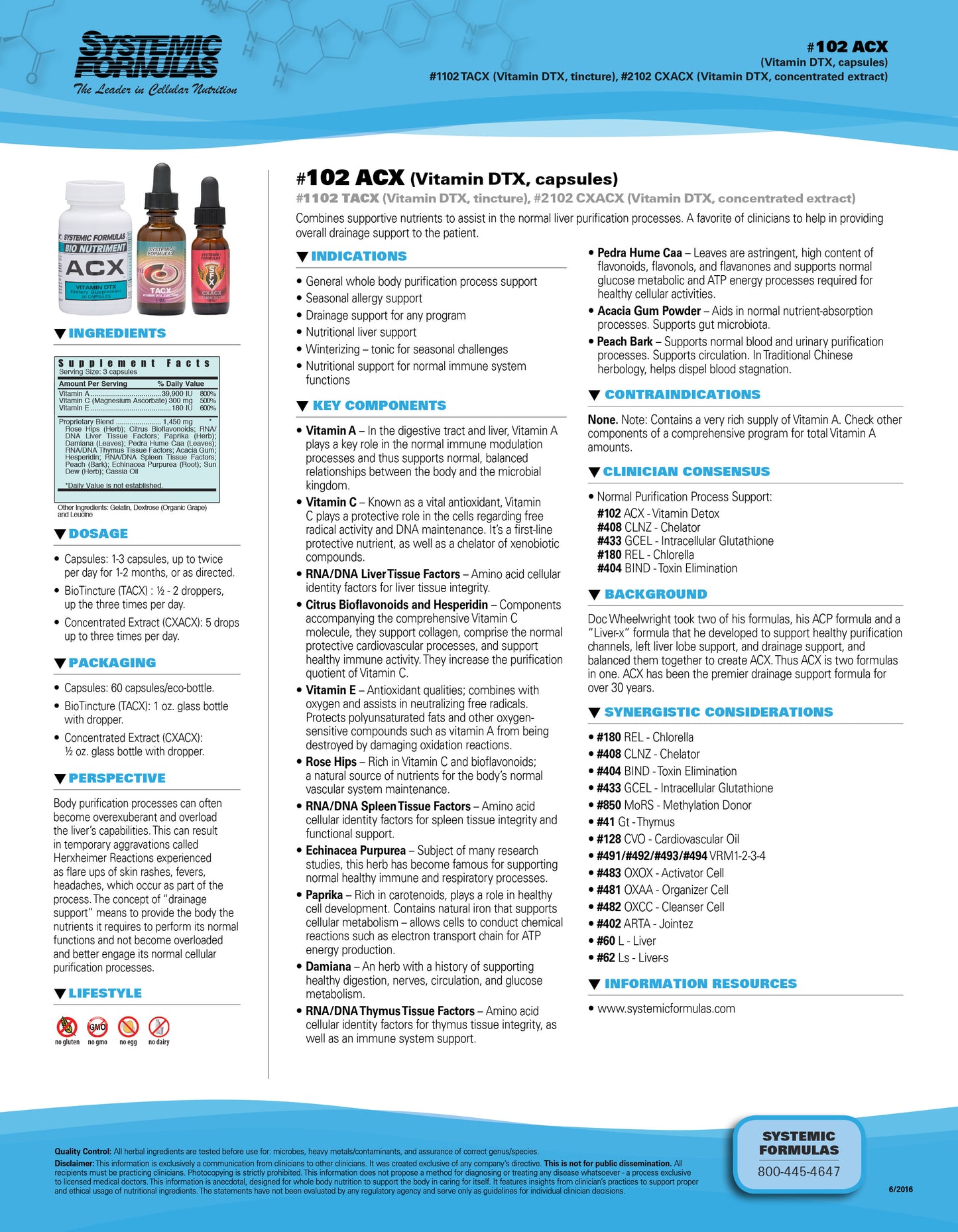 ACX Vitamin Detox Systemic Formulas