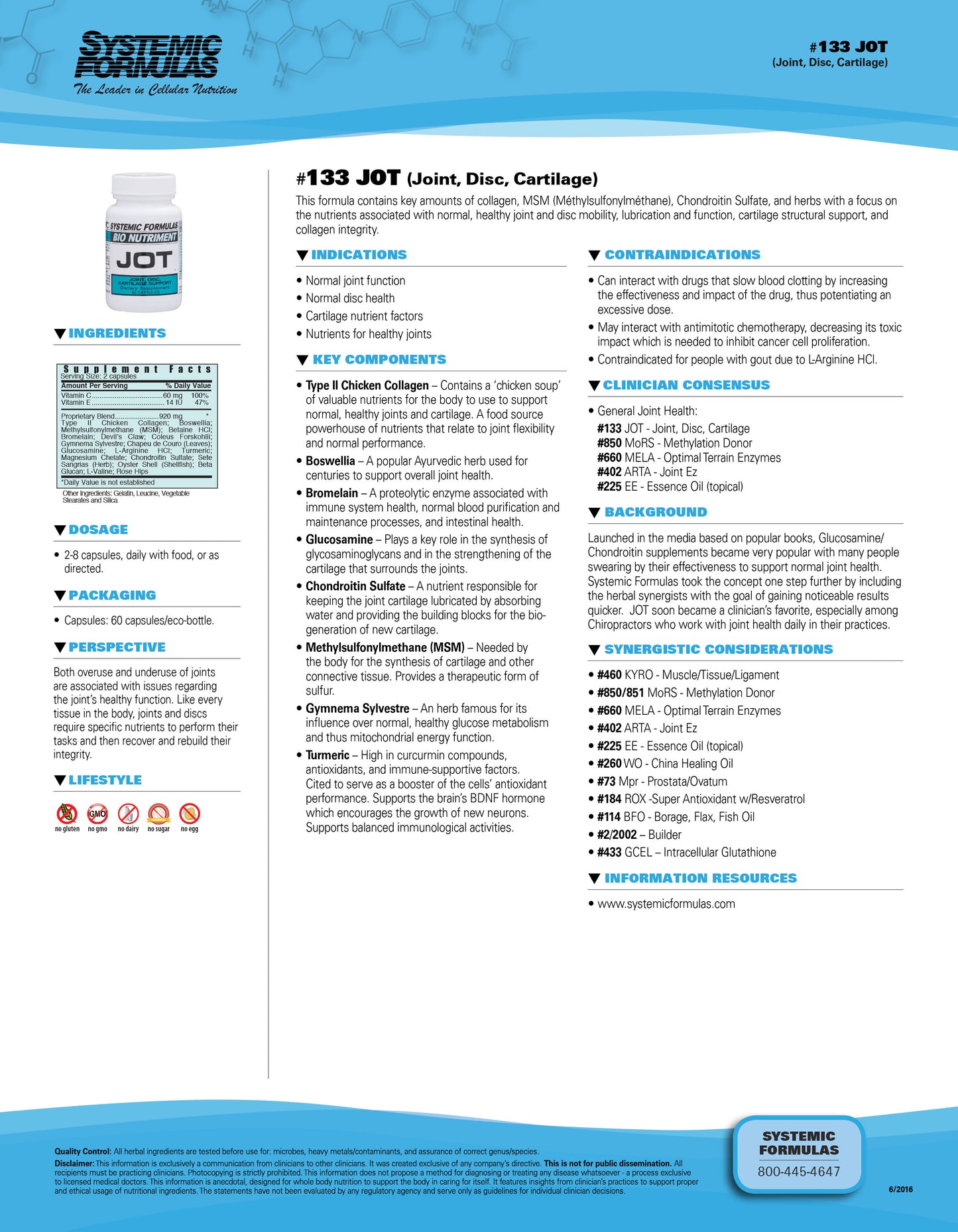 JOT Joint Disc Cartilage Support Systemic Formulas