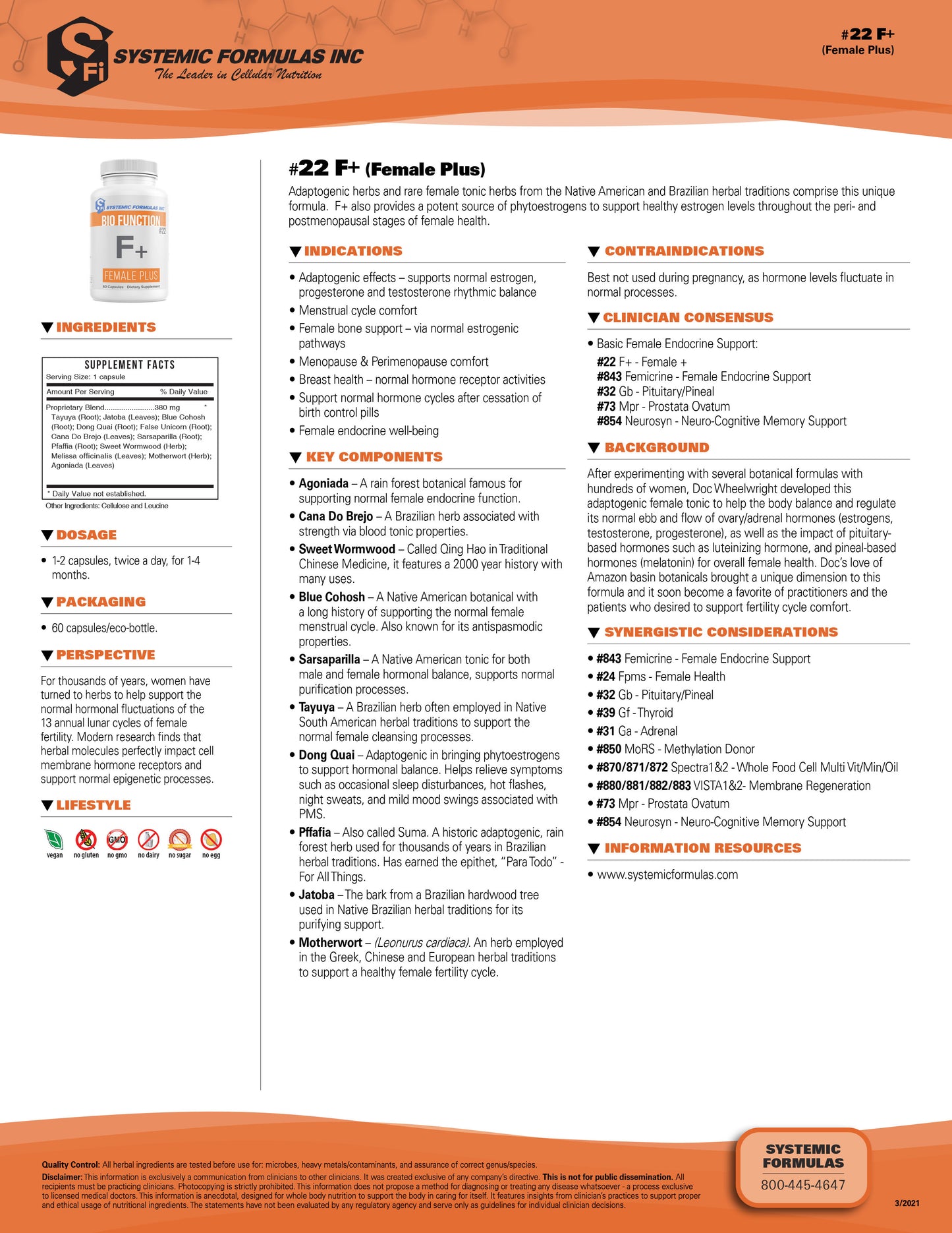 F+ Female Plus Systemic Formulas