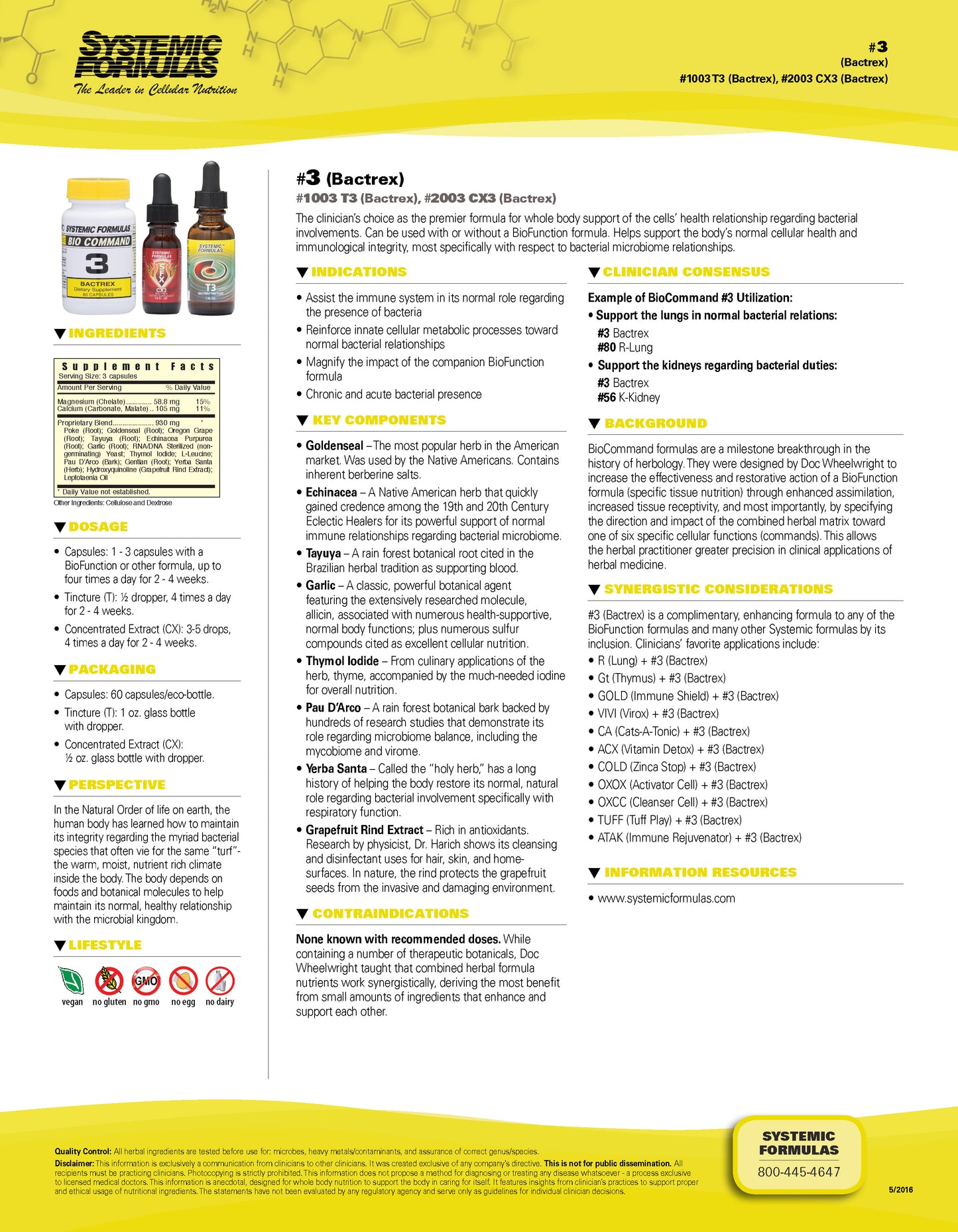 T3 Bactrex Tincture 1oz Systemic