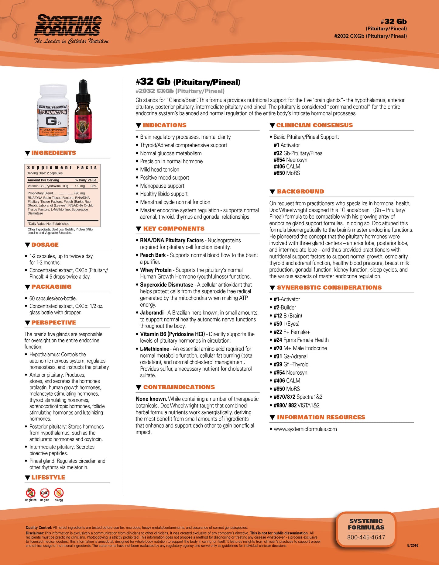 Gb Pituitary/Pineal Systemic Formulas