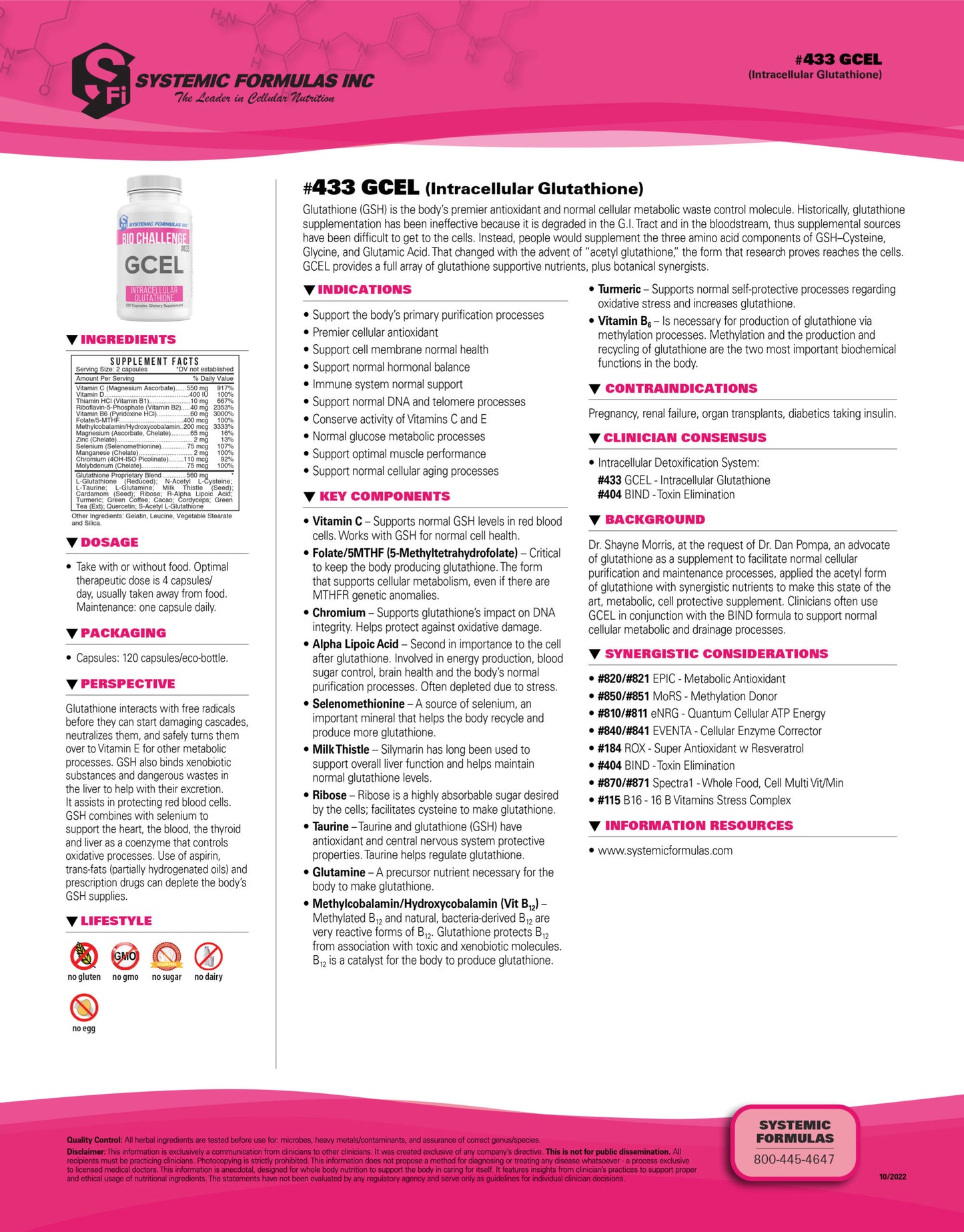 GCEL Intracellular Glutathione Systemic Formulas