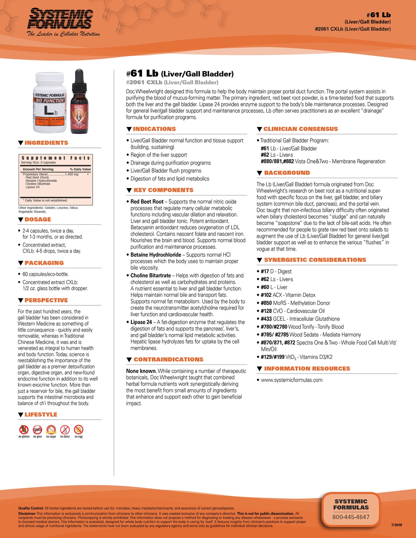 Lb Liver/Gall Bladder Systemic Formulas