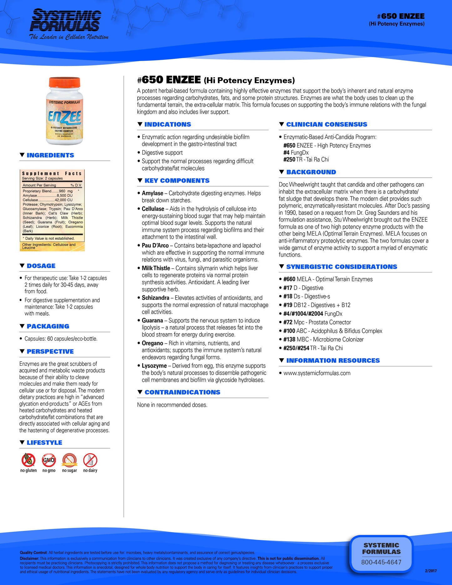 ENZEE Metabolizing Enzyme Systemic Formulas