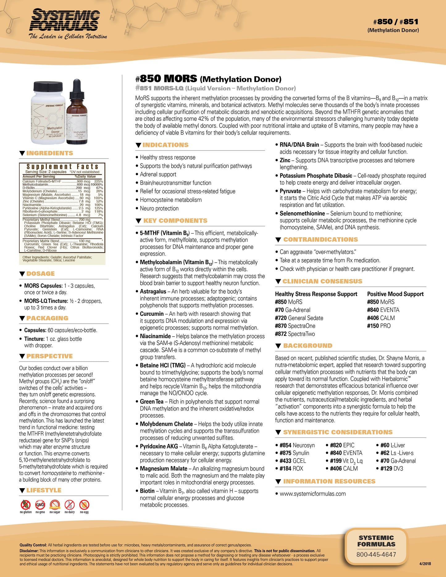 MORS Lq Methylation Donor Systemic Formulas