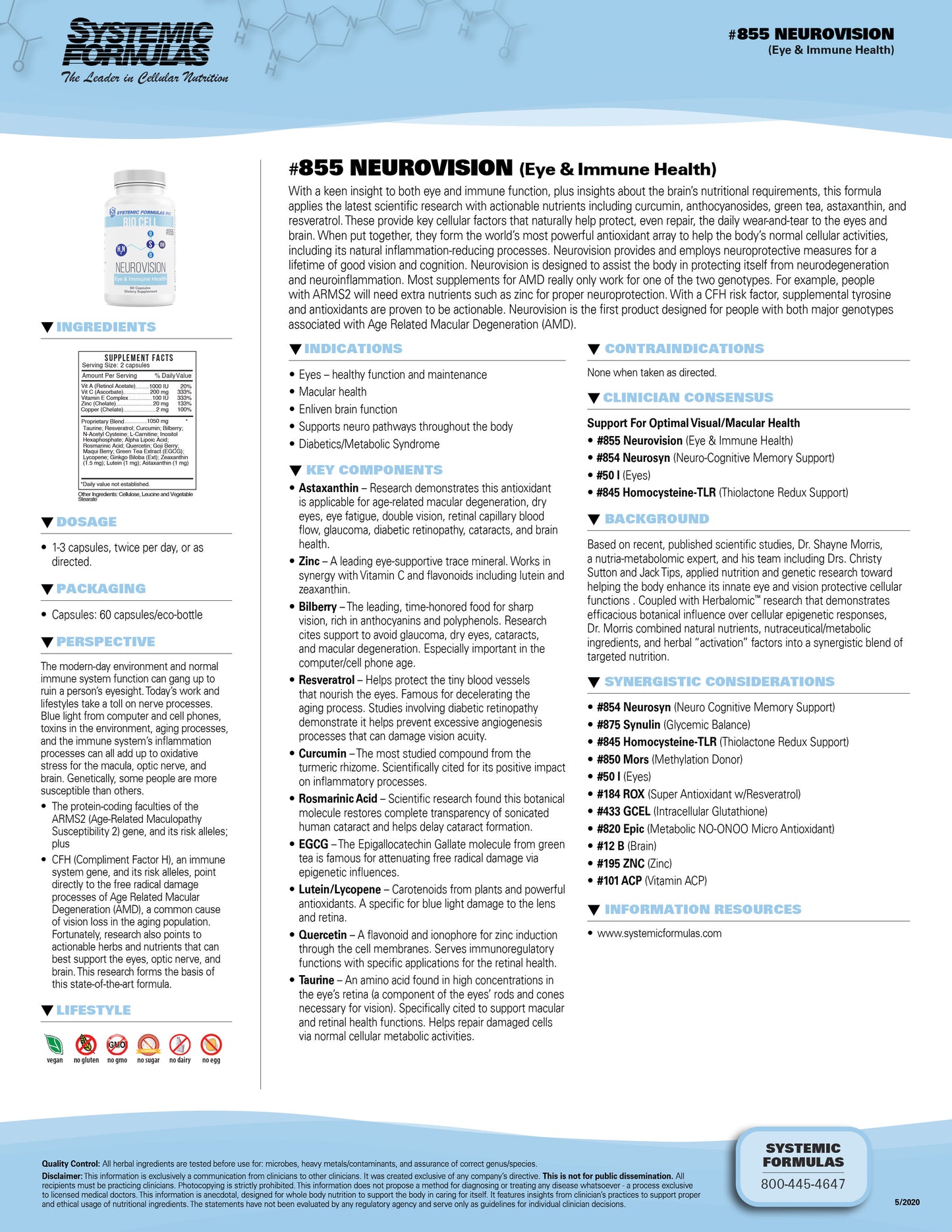 NEUROVISION Neuro Optical Immune Support #60caps Systemic