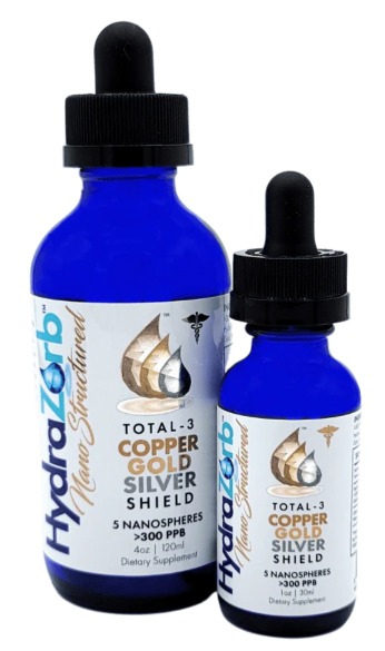 Copper Gold Silver Shield 4oz Hydra Zorb