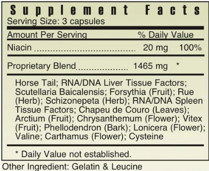 Energy Sedate "Clear Heat" Systemic Formulas