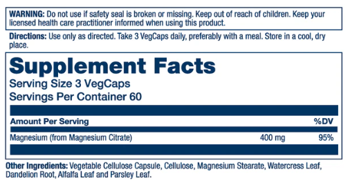 Magnesium Citrate 400mg #180caps Solaray