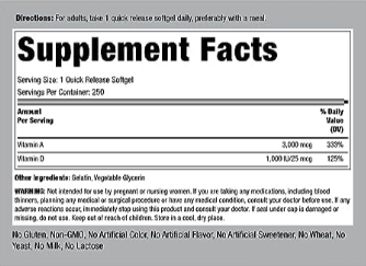 A&D 10,000 IU#250gels Piping Rock