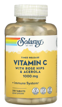 Vitamin C Rosehips & Acerola 1000mg #250caps Solaray