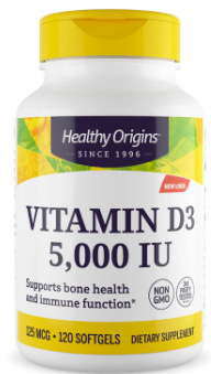 Vitamin D3 5000 IU #120gels Healthy Origins