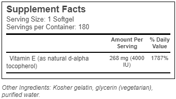 Vitamin E 400IU #180gels Healthy Origins